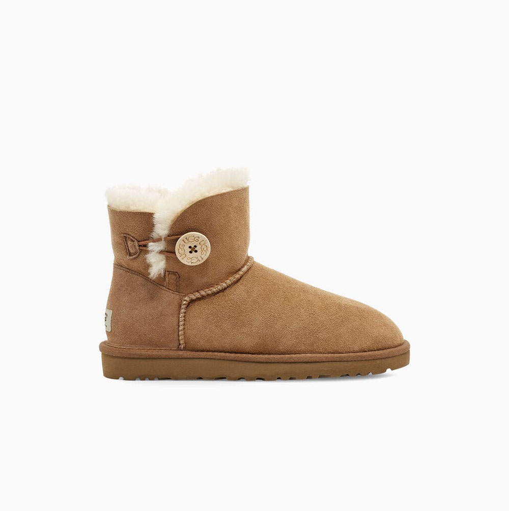 UGG Mini Bailey Button II Brown Boots for Women (JQGH89715)